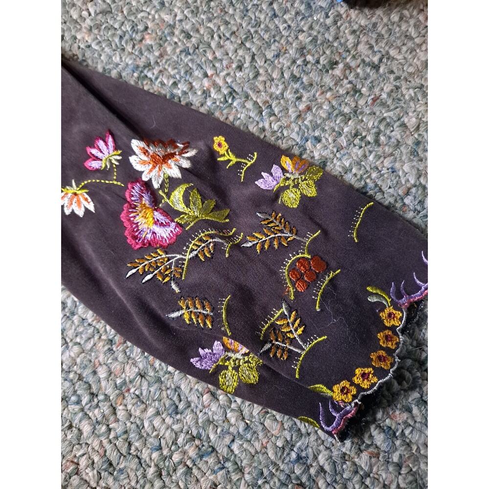 Silk Club Embroidered Floral Jacket Hippie XL - Picture 4 of 9